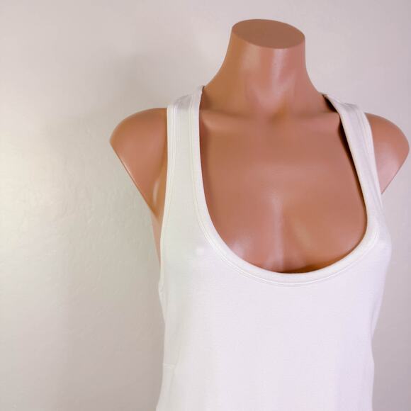 All Saints Maki Modal Scoop Racerback Bodycon Midi Tank Dress White Size 10 NWT - Picture 5 of 14